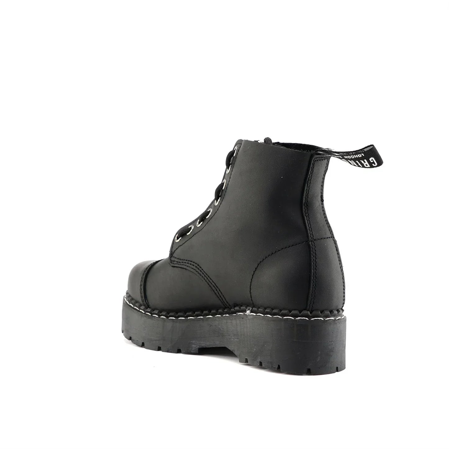 Grinders - Cameron ACS Black Leather Zip Up Ankle Boots