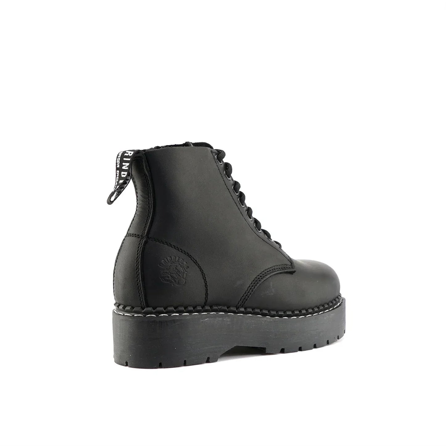 Grinders - Charlie ACS Black Leather Lace Up Ankle Boots