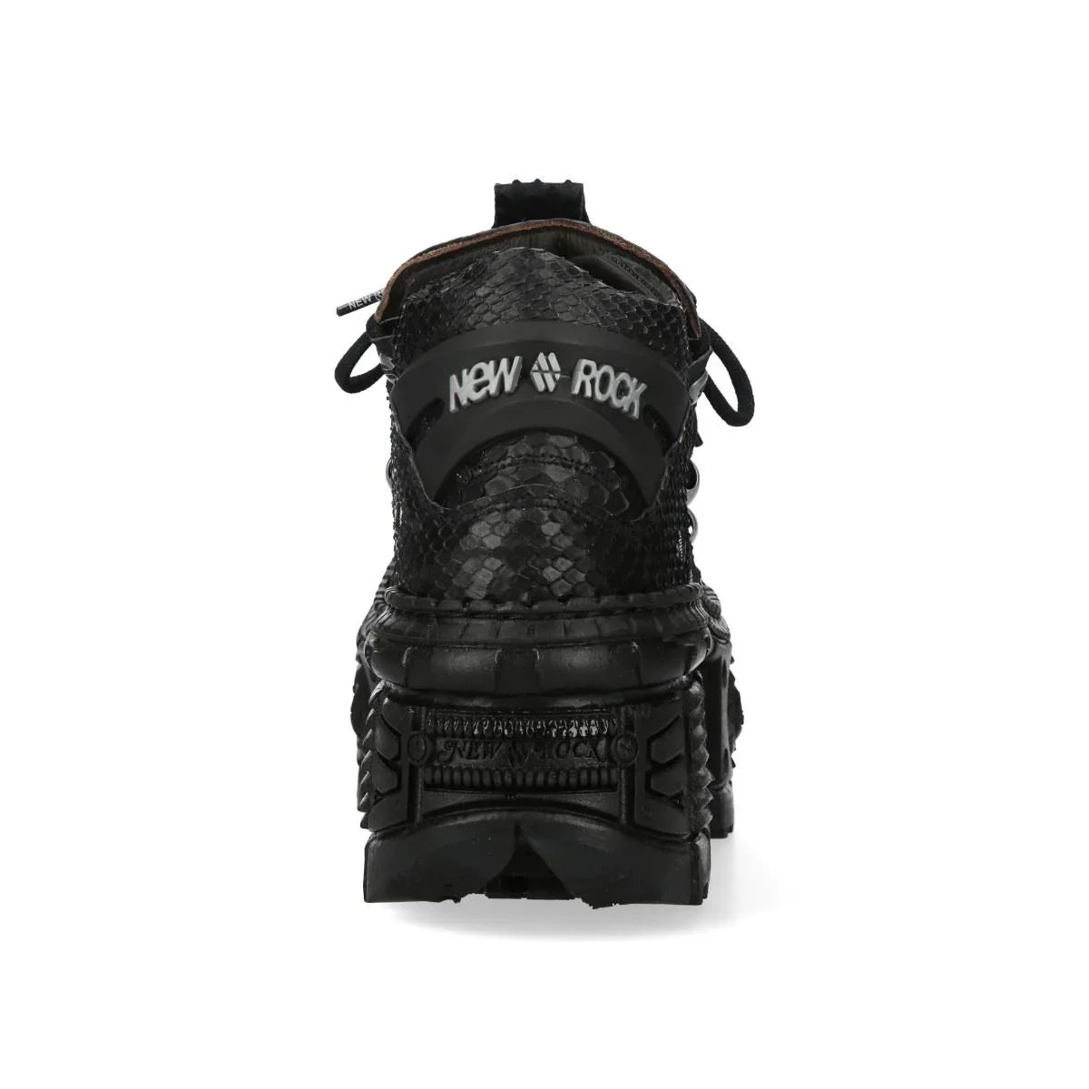 NEW ROCK - M-106WALL-C65 Python Black Leather Platform Boots
