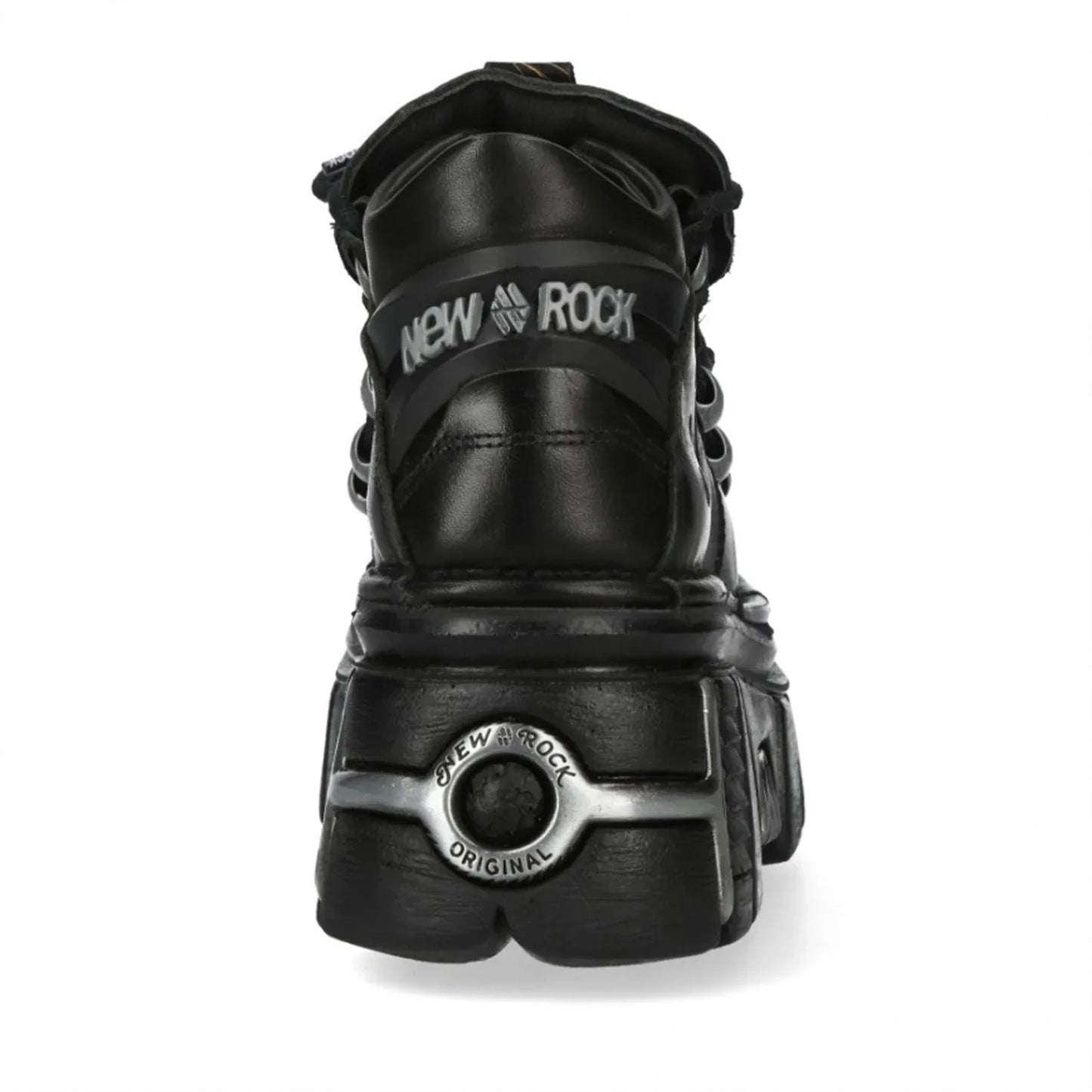 NEW ROCK - M-106N-C86 Black Flame Leather Platform Boots