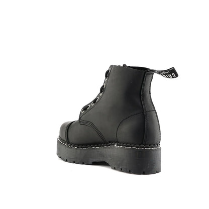 Grinders - Cameron ACS Black Leather Zip Up Ankle Boots