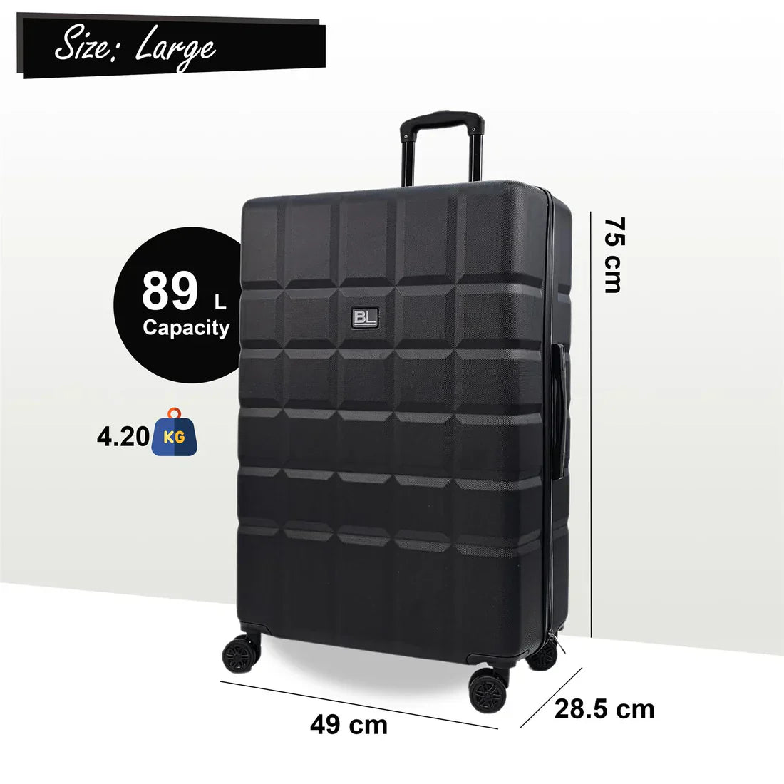 Coker Large Soft Shell Black Suitcase