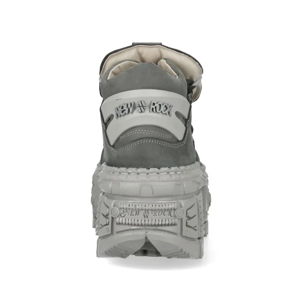 NEW ROCK - M-106WALL-C63 Urban Grey Leather Tower Boots