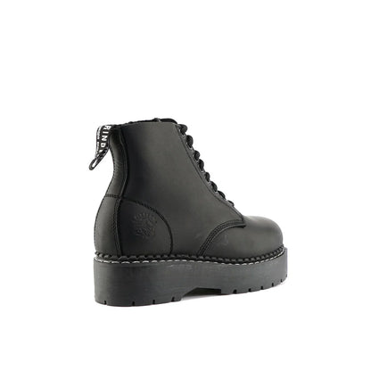 Grinders - Charlie ACS Black Leather Lace Up Ankle Boots