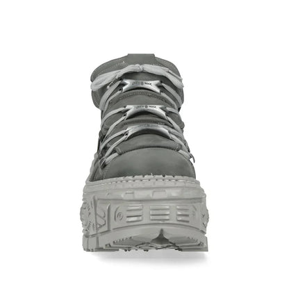 NEW ROCK - M-106WALL-C63 Urban Grey Leather Tower Boots