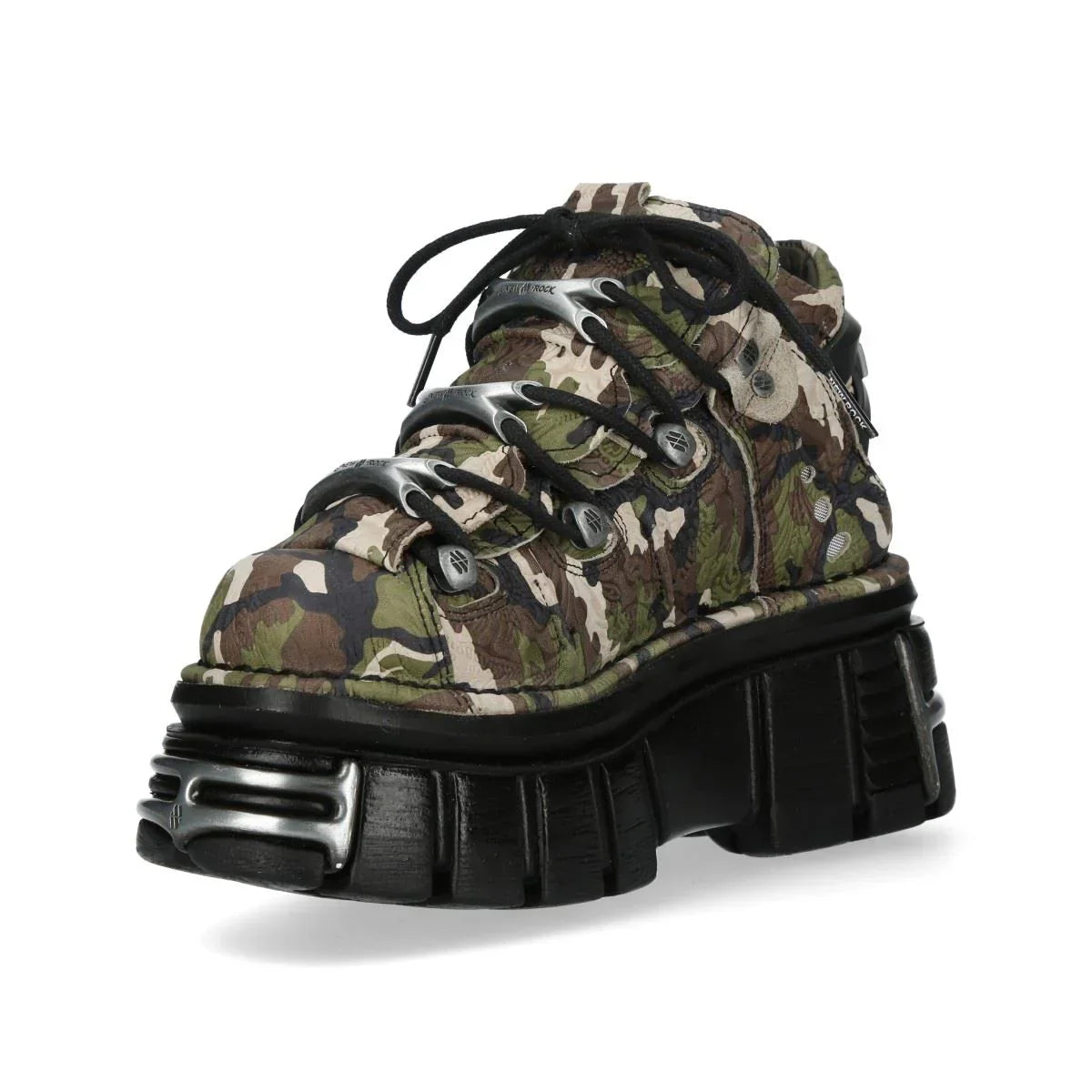 NEW ROCK - M-106-C169 Camouflage Leather Platform Boots