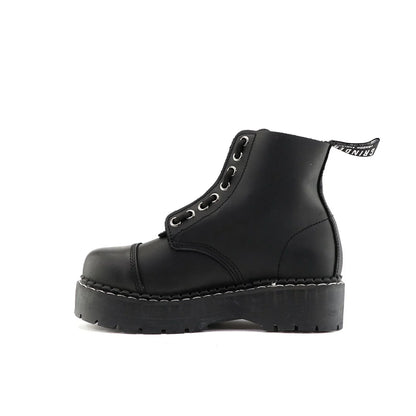 Grinders - Cameron ACS Black Leather Zip Up Ankle Boots