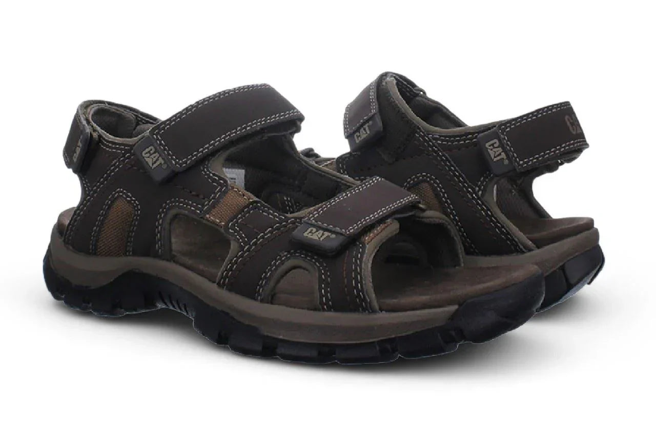 Caterpillar - Men's Giles Dark Brown Leather Sandals