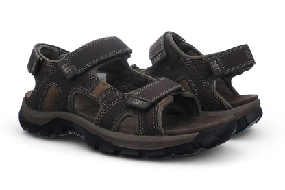 Caterpillar - Men's Giles Dark Brown Leather Sandals