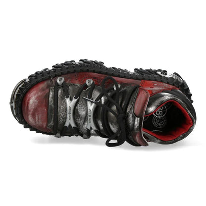 NEW ROCK - M-WALL106N-C17 Urban Red Leather Platform Boots
