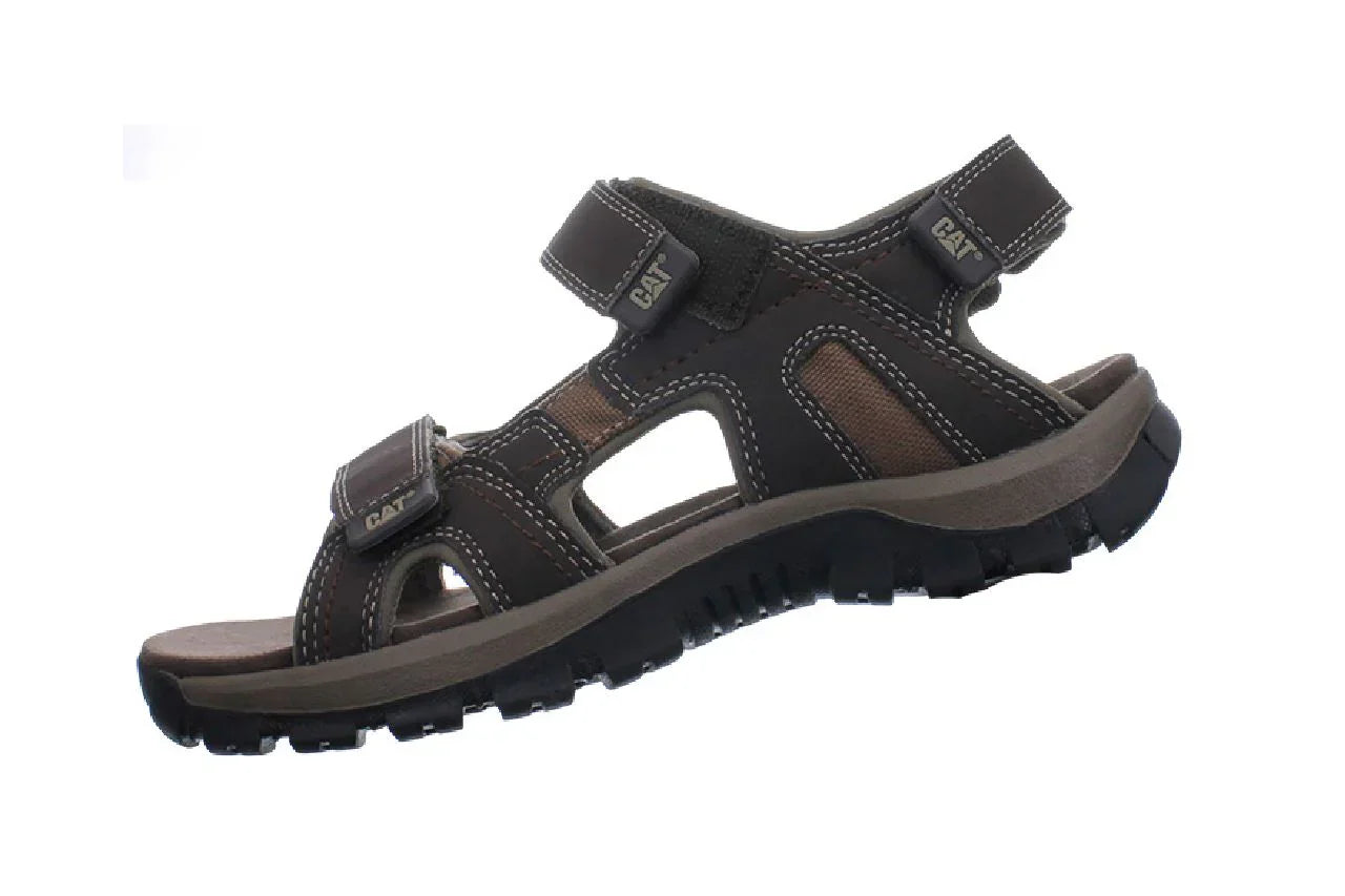 Caterpillar - Men's Giles Dark Brown Leather Sandals