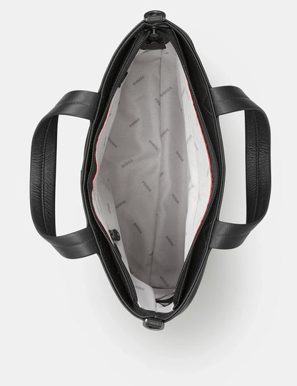 Yoshi - Hampton Black Leather Grab Bag with Detachable Shoulder Strap