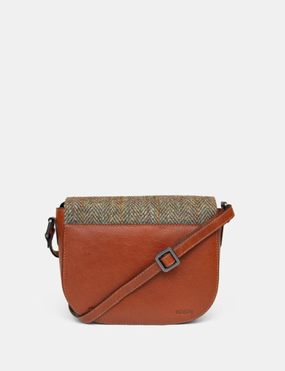 Yoshi - Highland Cow Harris Tweed Flap Over Cross Body Bag