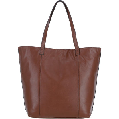 Ladies Cognac Leather Shopper Tote Bag & Detachable Clip Pouch