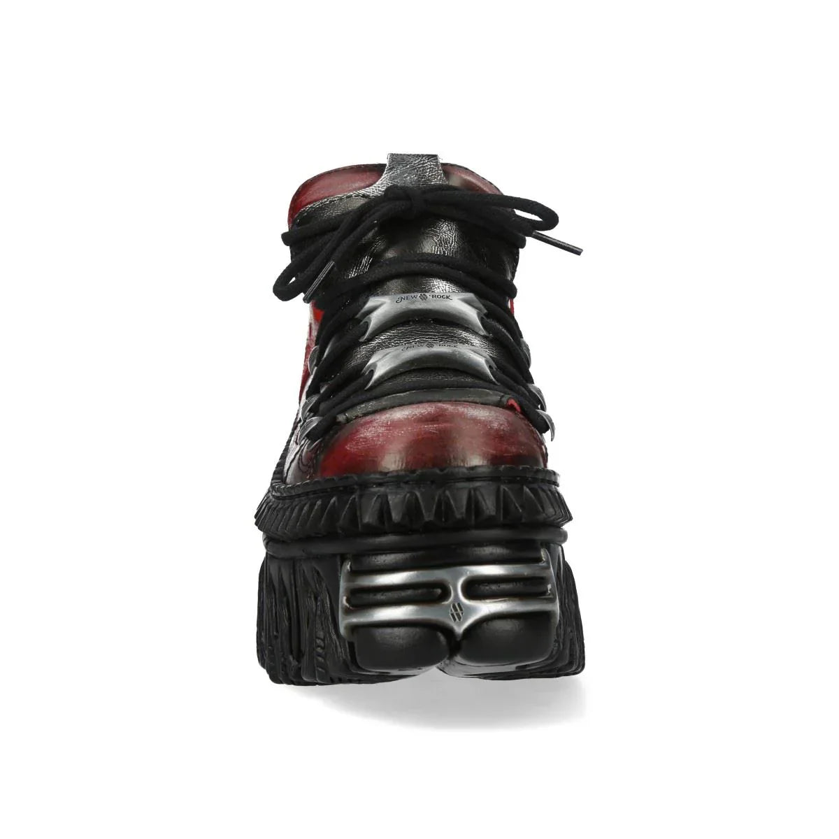 NEW ROCK - M-WALL106N-C17 Urban Red Leather Platform Boots