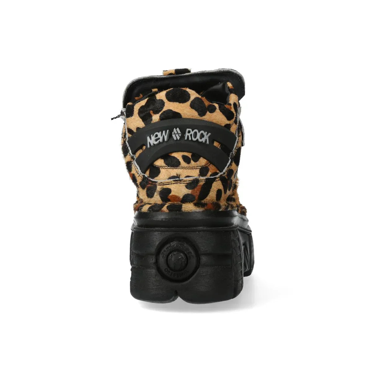 NEW ROCK - M-106-C192 Leopard Print Leather Tower Boots
