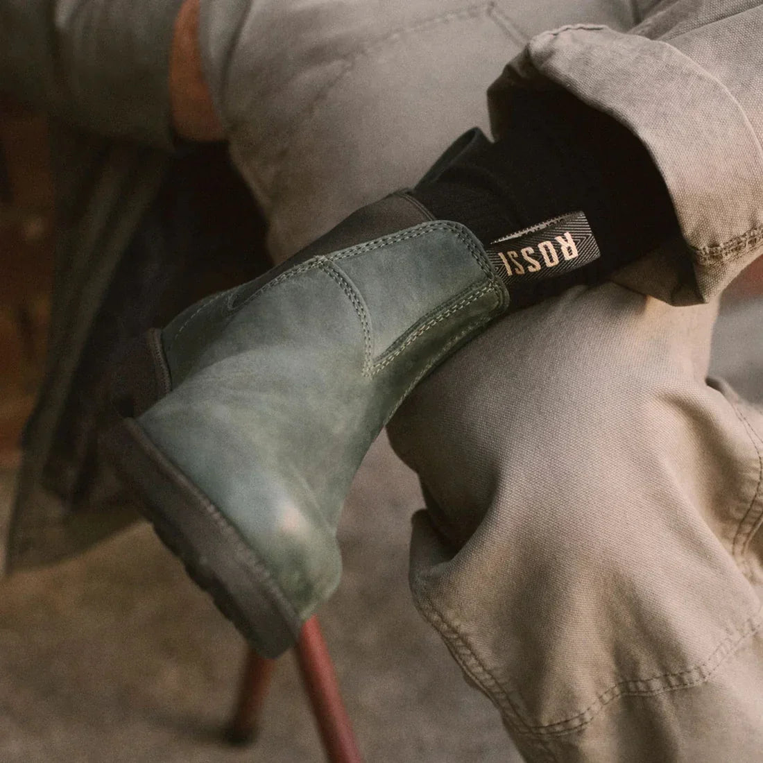 Rossi - 607 Booma Moss Green Leather Chelsea Boots
