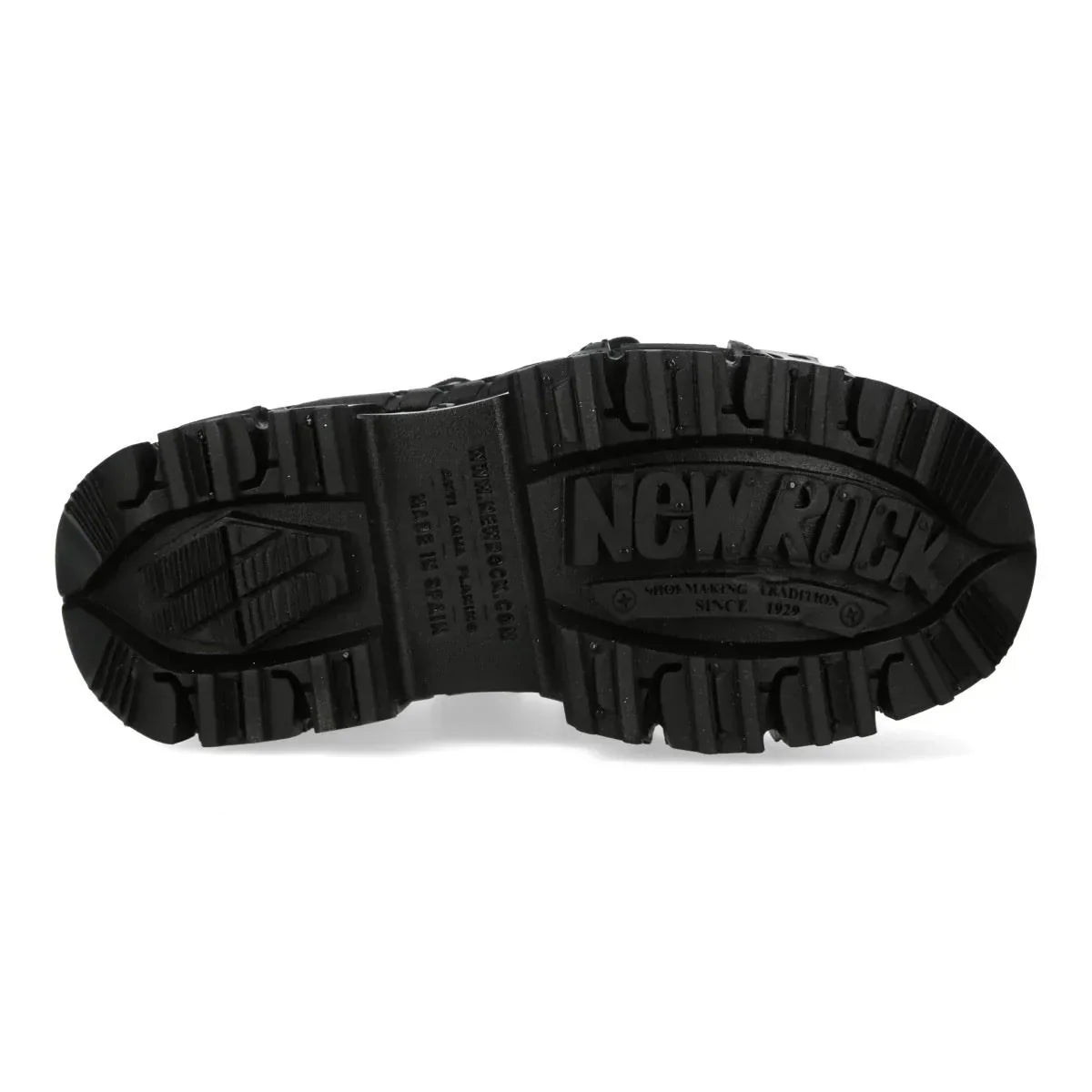 NEW ROCK - M-106WALL-C65 Python Black Leather Platform Boots